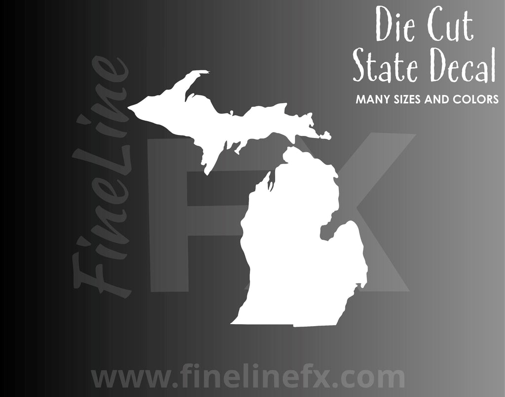 Michigan State Shape Vinyl Decal Sticker - FineLineFX
