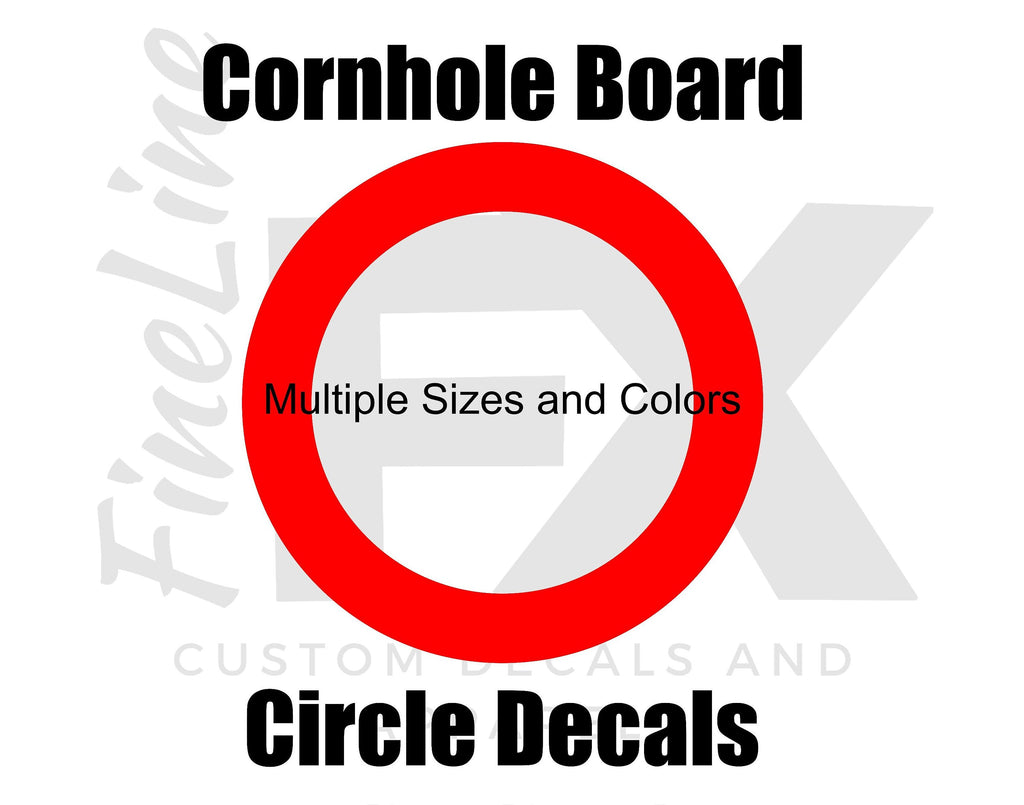 Cornhole Board Ring Circle Decals (Set Of 2) Multiple Sizes And Colors Available - FineLineFX
