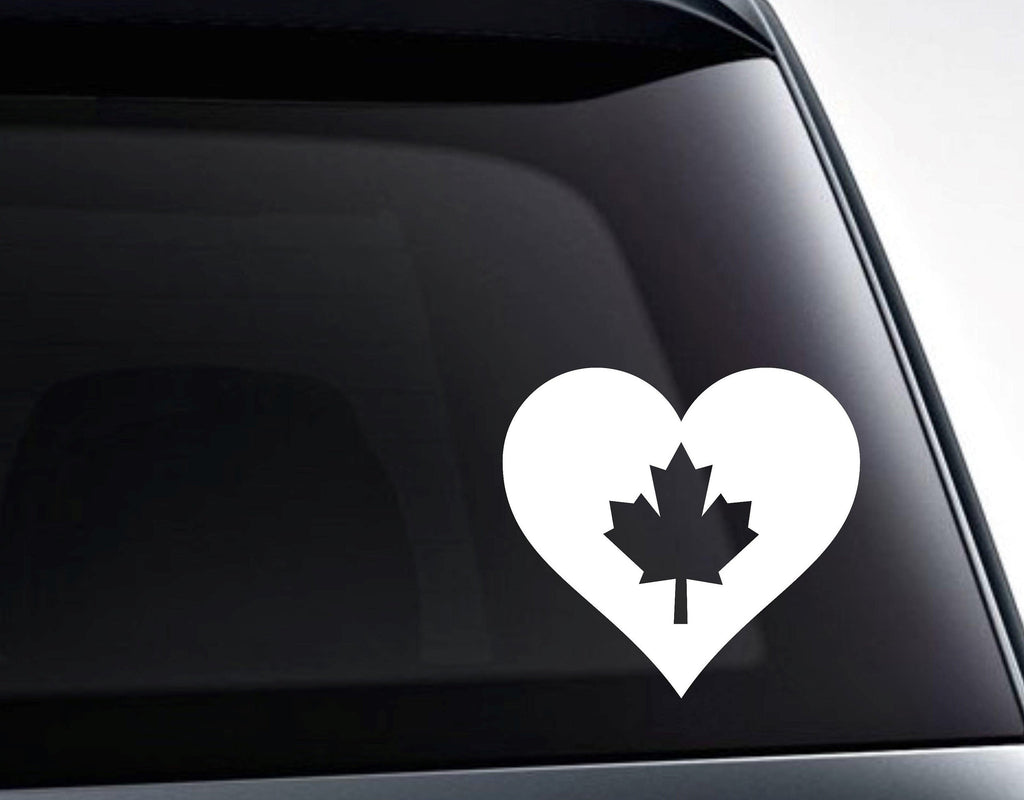 Canada Maple Leaf Heart Love Canada Vinyl Decal Sticker - FineLineFX