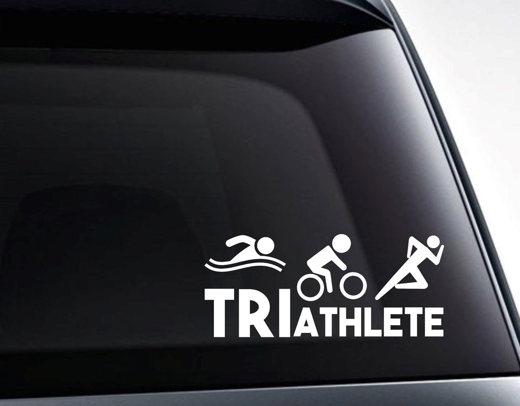 Triathlete Swim Bike Run Triathlon Vinyl Decal Sticker - FineLineFX