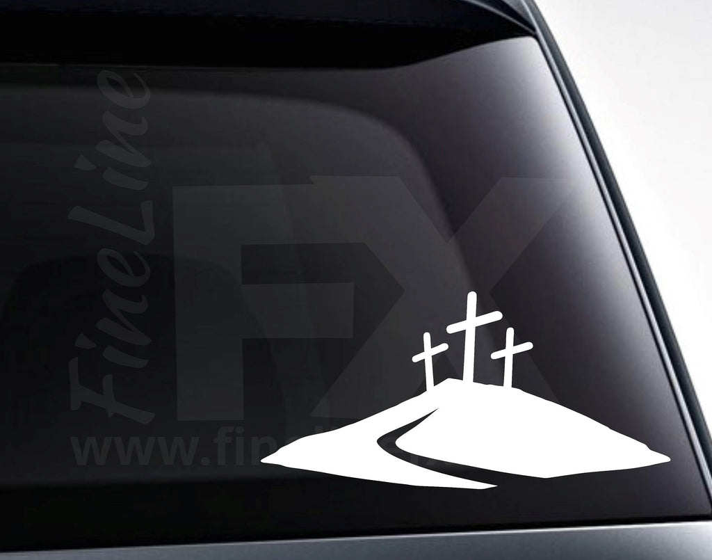 Three Cross Cavalry Crosses Vinyl Decal Sticker / Christian Decal For Cars, Laptops, Tumblers And More
