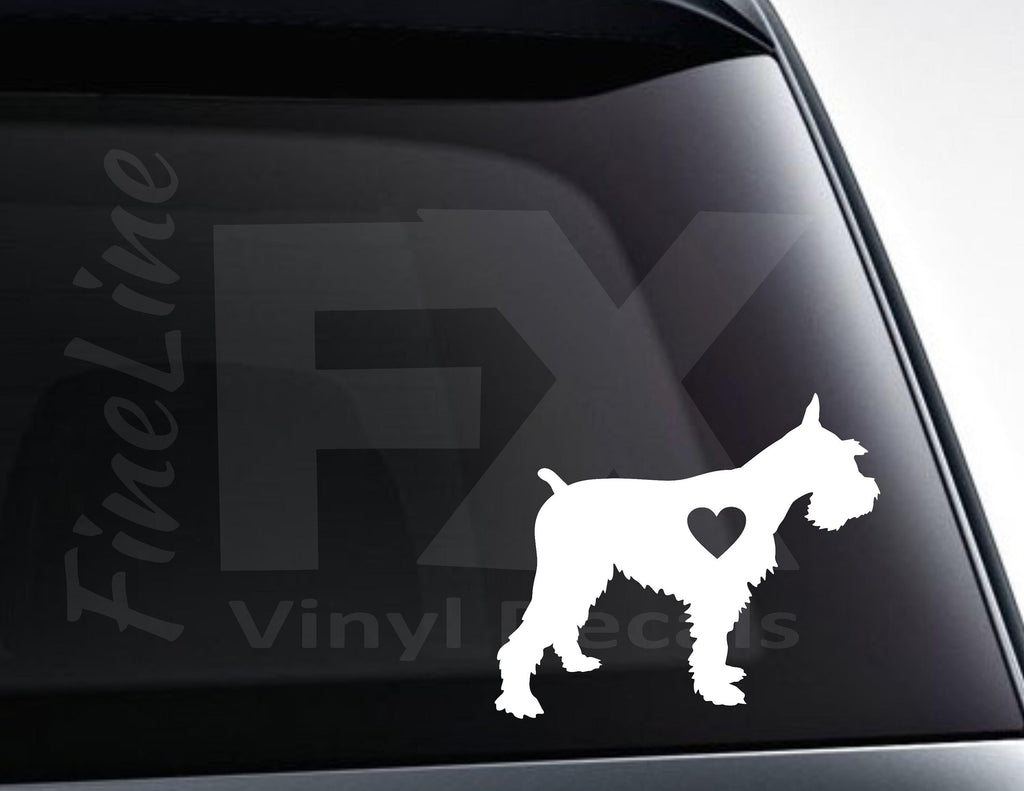 Schnauzer Dog With A Heart Vinyl Decal Sticker 