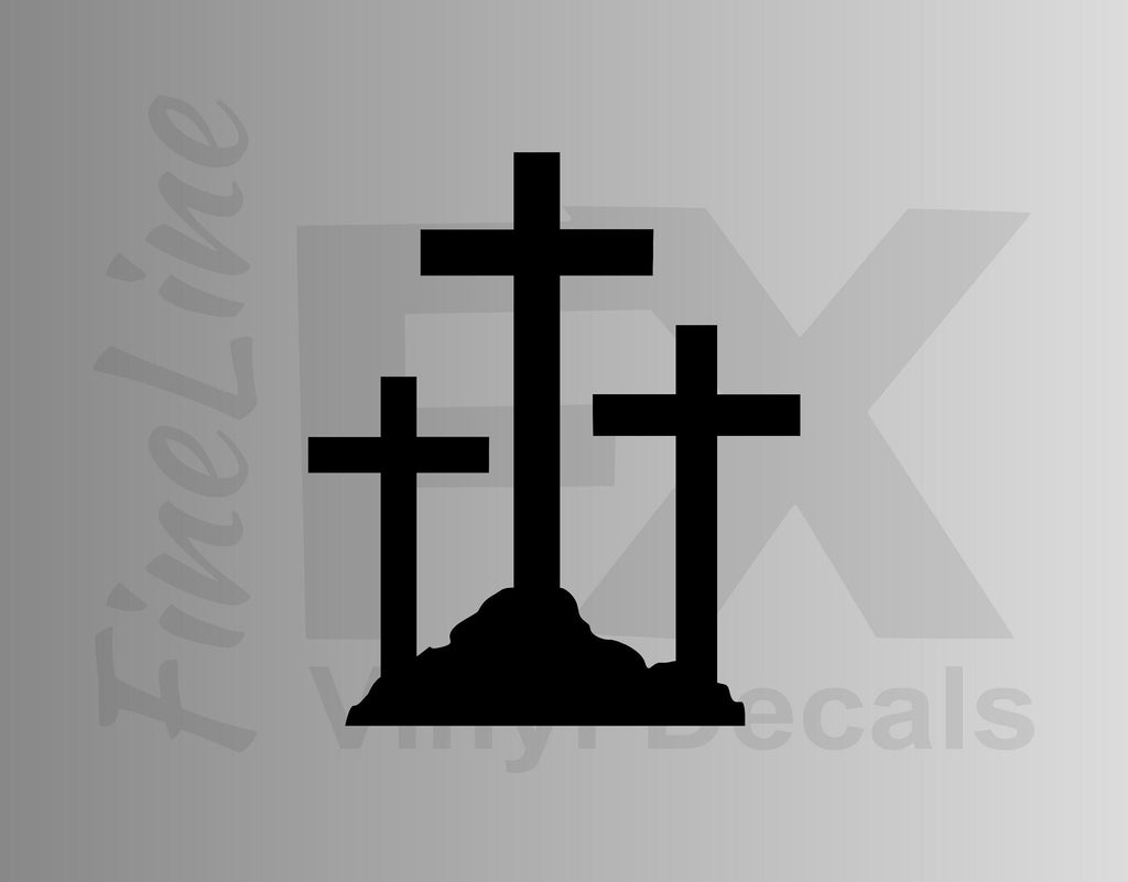 Calvary Cross Three Crosses Vinyl Decal Sticker | Decal For Cars, Laptops, Tumblers And More