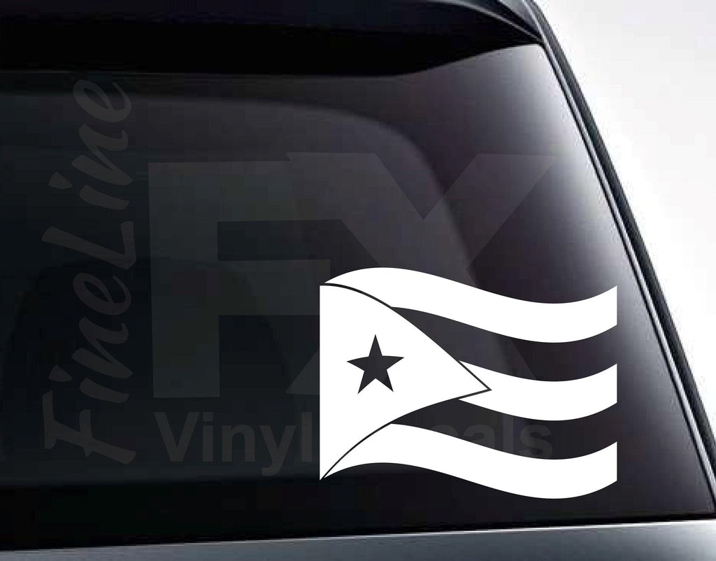 Puerto Rico Wavy Flag Vinyl Decal Sticker 