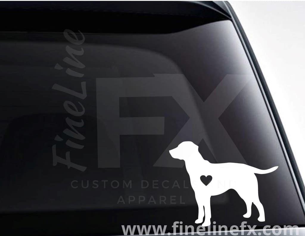 Labrador Dog With A Heart Vinyl Decal Sticker - FineLineFX