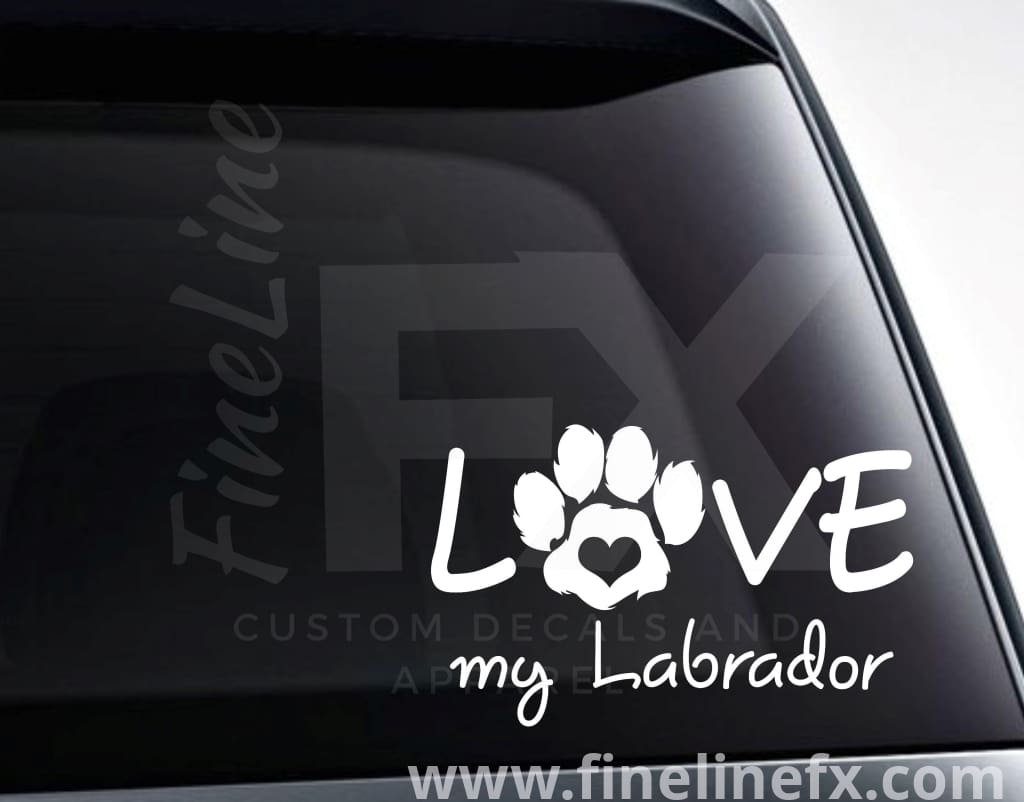 Love My Labrador Vinyl Decal Sticker - FineLineFX