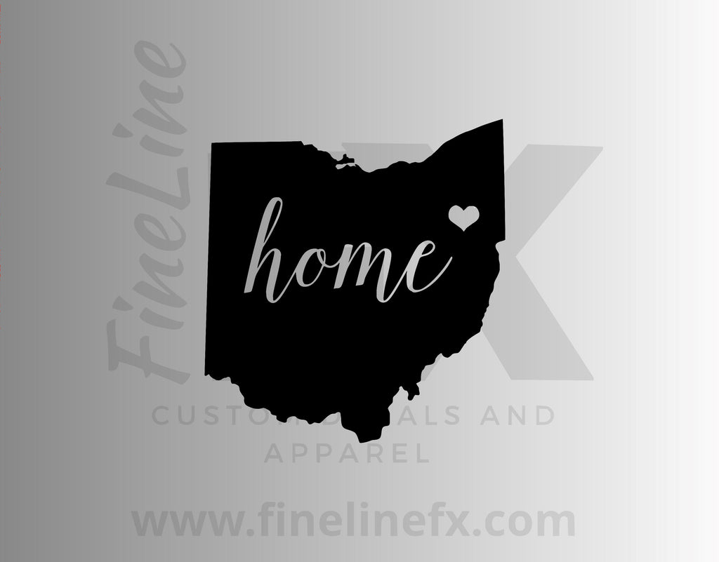 Ohio Home State Vinyl Decal Sticker - FineLineFX