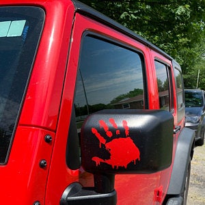 Handprint wave mirror decal sticker for cars and jeeps