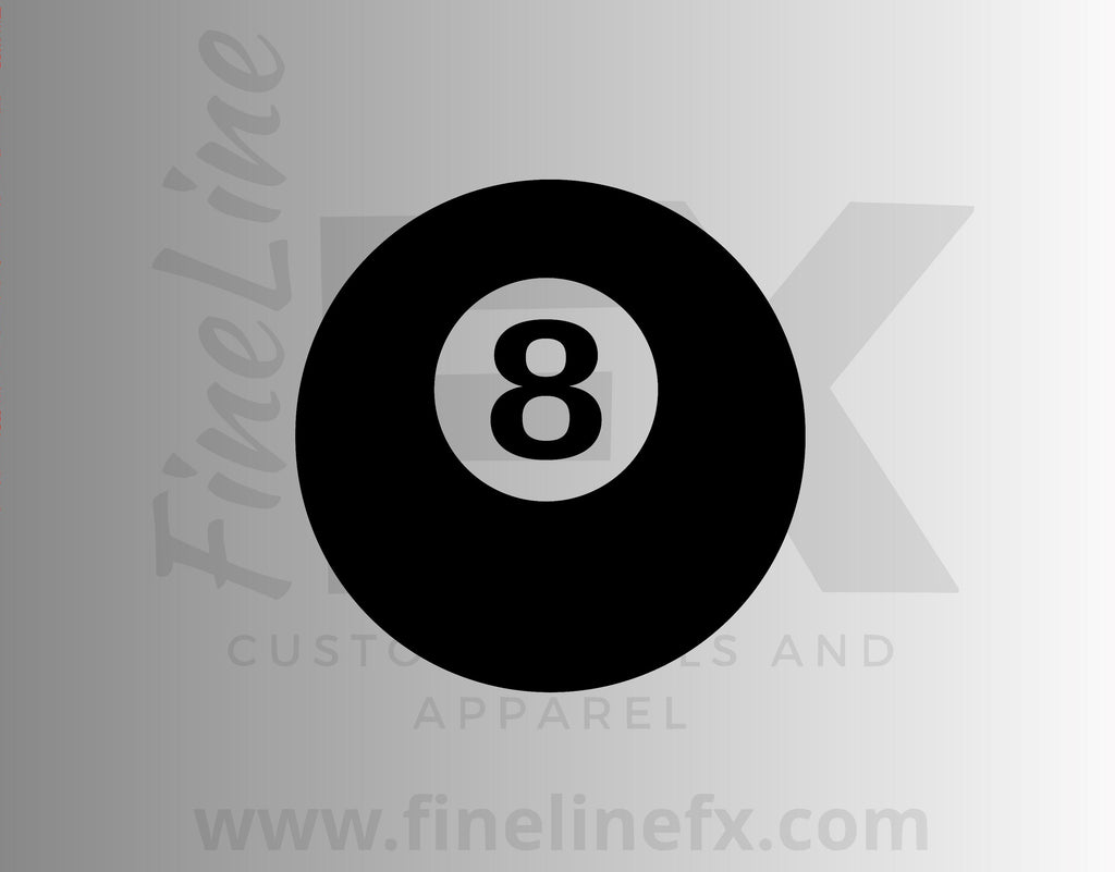 8 Ball Billiards Pool Ball Vinyl Decal Sticker - FineLineFX