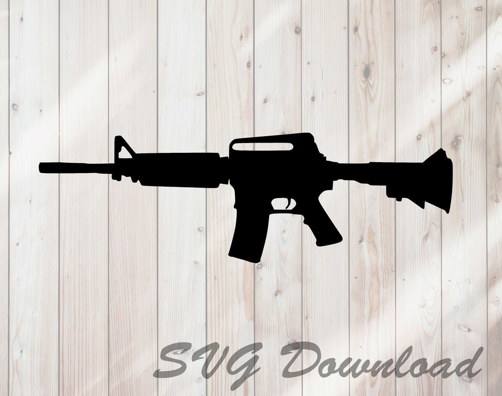AR15 Semi Automatic Rifle SVG Craft Cutting File Instant Download - FineLineFX