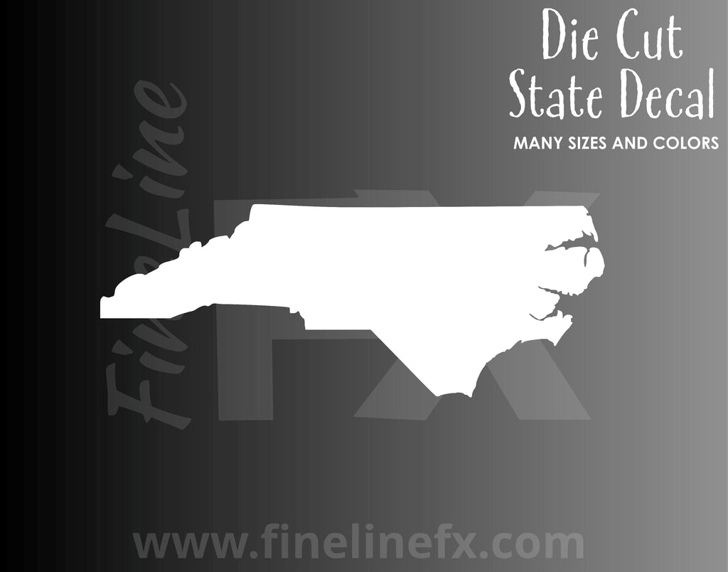North Carolina State Shape Vinyl Decal Sticker - FineLineFX
