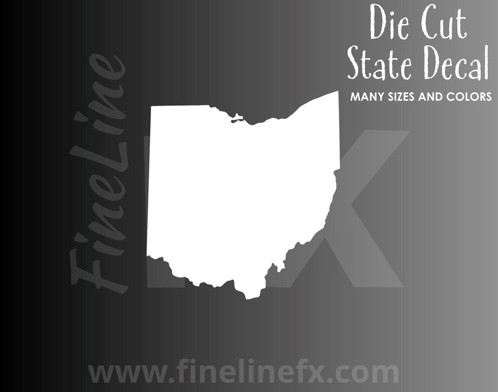 Ohio State Shape Vinyl Decal Sticker - FineLineFX