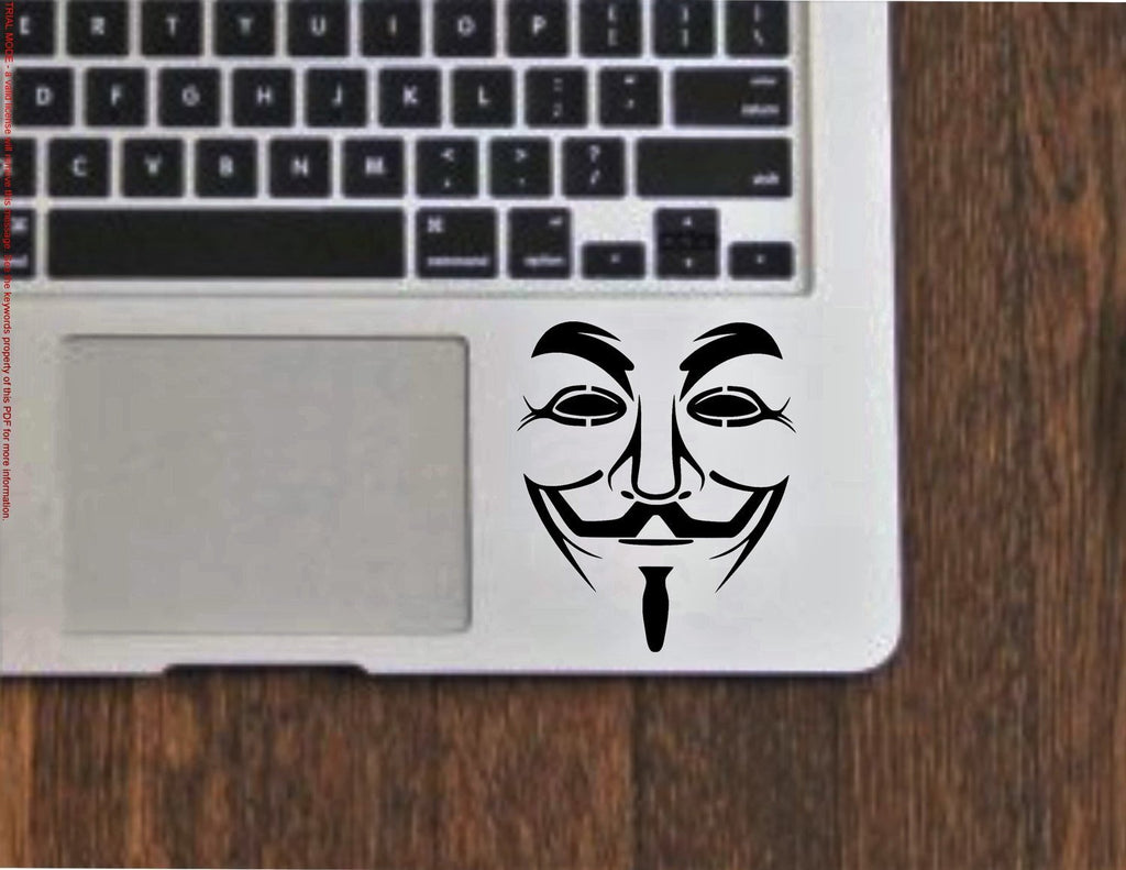 Anonymous Mask Vendetta Guy Fawkes Vinyl Decal Sticker - FineLineFX