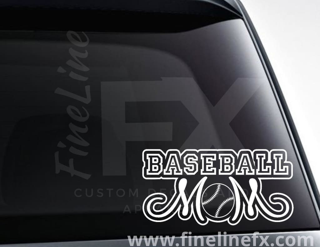Baseball Mom Vinyl Decal Sticker - FineLineFX