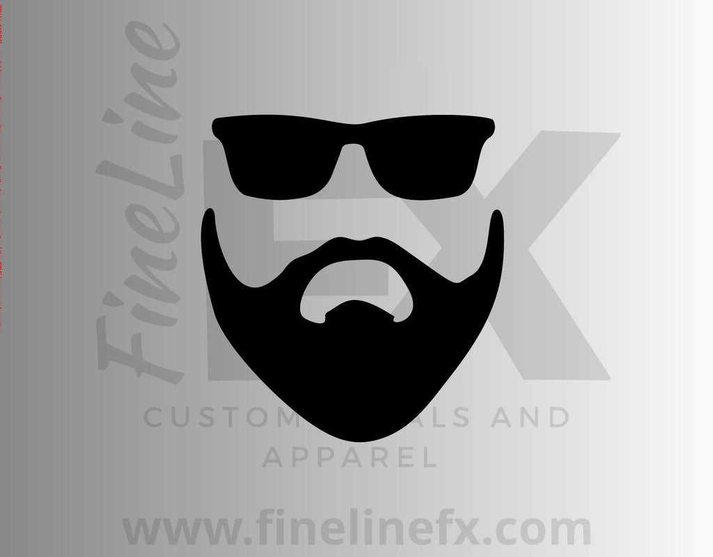 Bearded Man With Sunglasses Vinyl Decal Sticker - FineLineFX