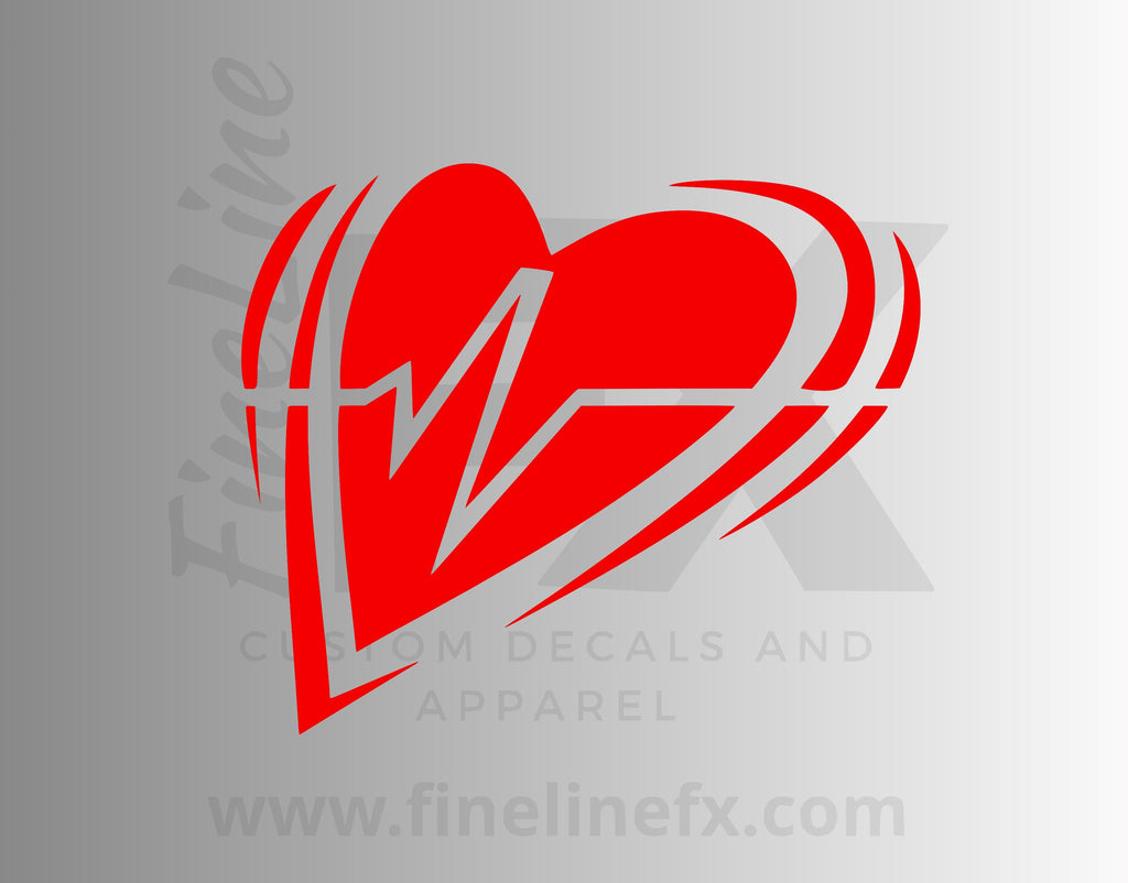 EKG Heart Heartbeat Vinyl Decal Sticker - FineLineFX
