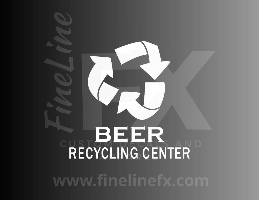 Beer Recycling Center Vinyl Decal Sticker - FineLineFX