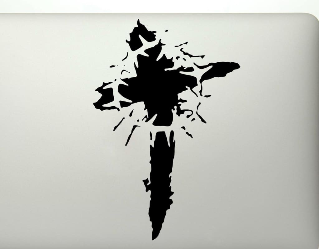 Blood Cross With Thorn Crown Vinyl Decal Sticker - FineLineFX