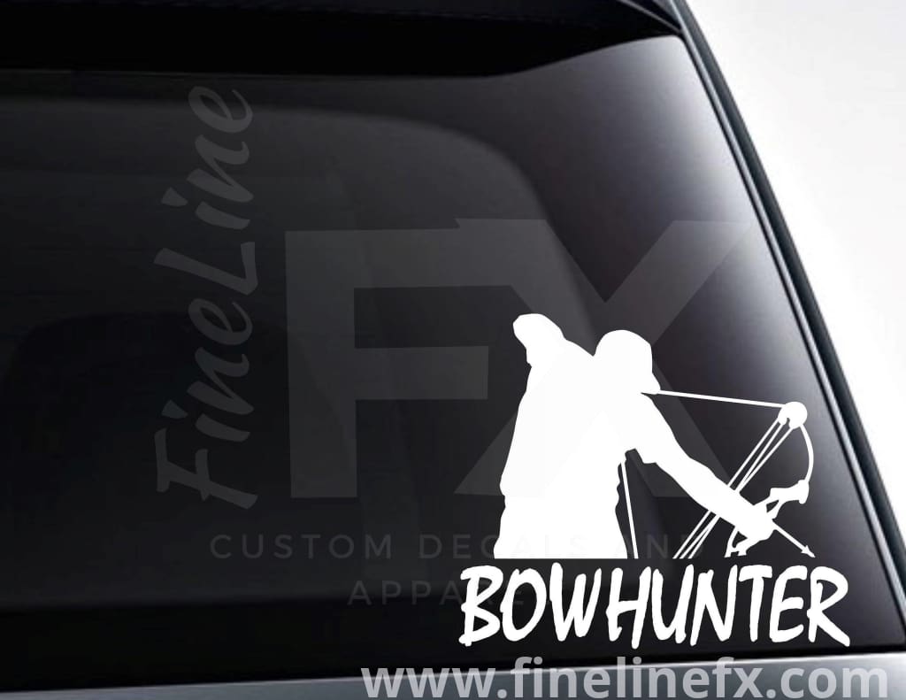 Bow Hunter Archery Hunting Vinyl Decal Sticker - FineLineFX