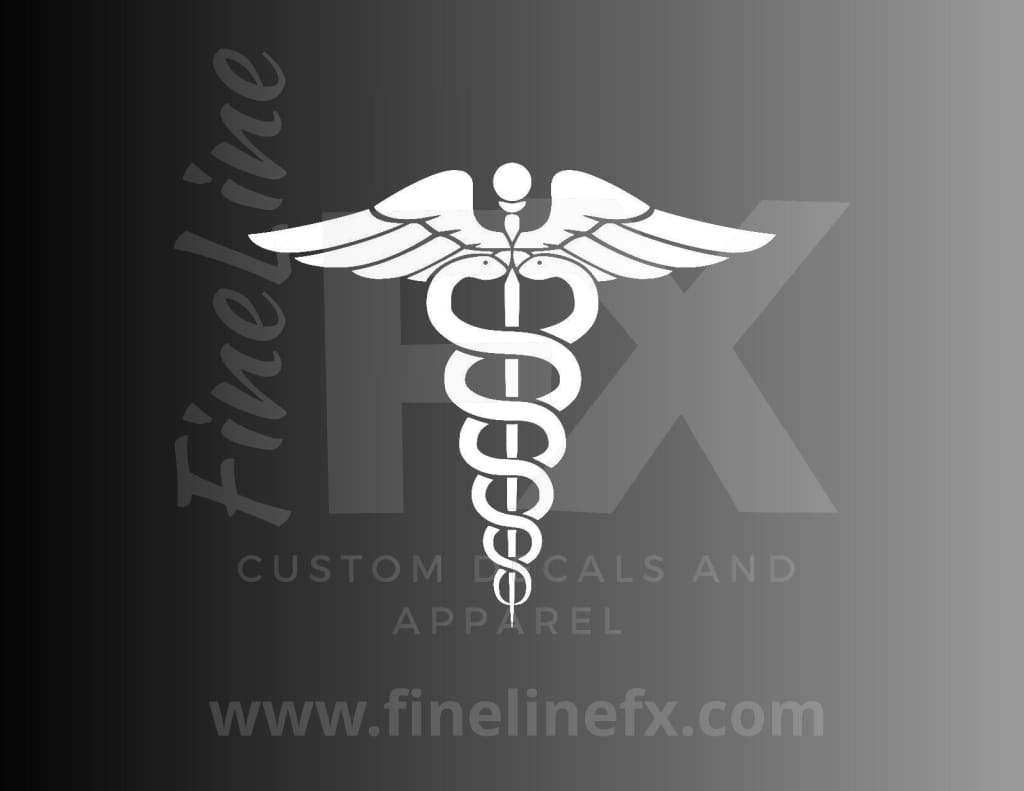 Caduceus Medical Symbol Vinyl Decal Sticker - FineLineFX