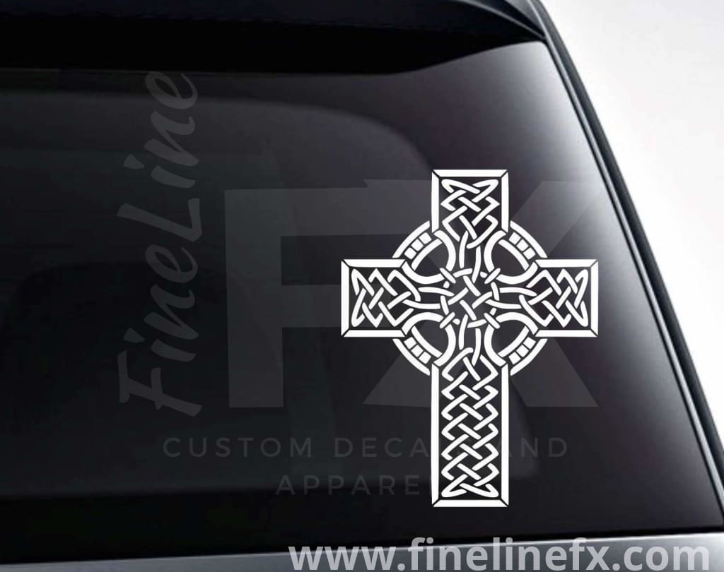 Celtic Cross Vinyl Decal Sticker - FineLineFX