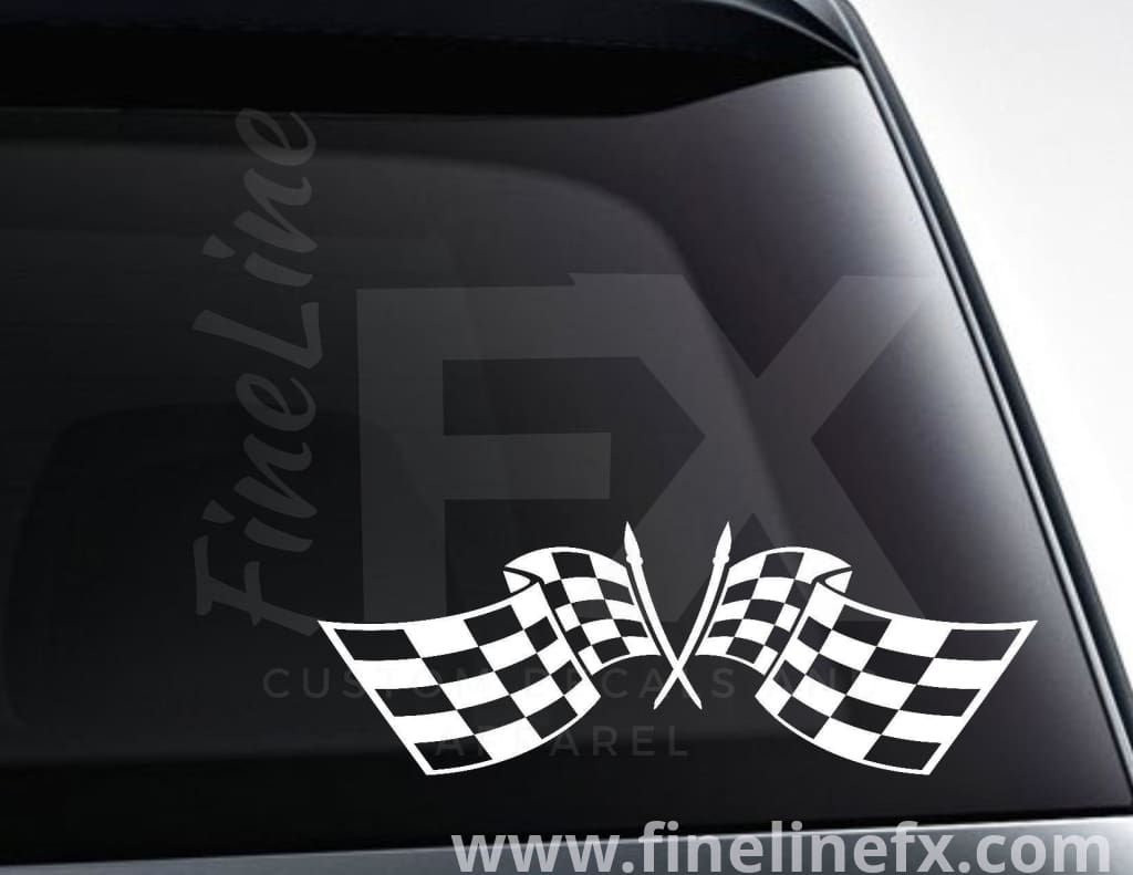 Checkered Racing Flags Vinyl Decal Sticker - FineLineFX