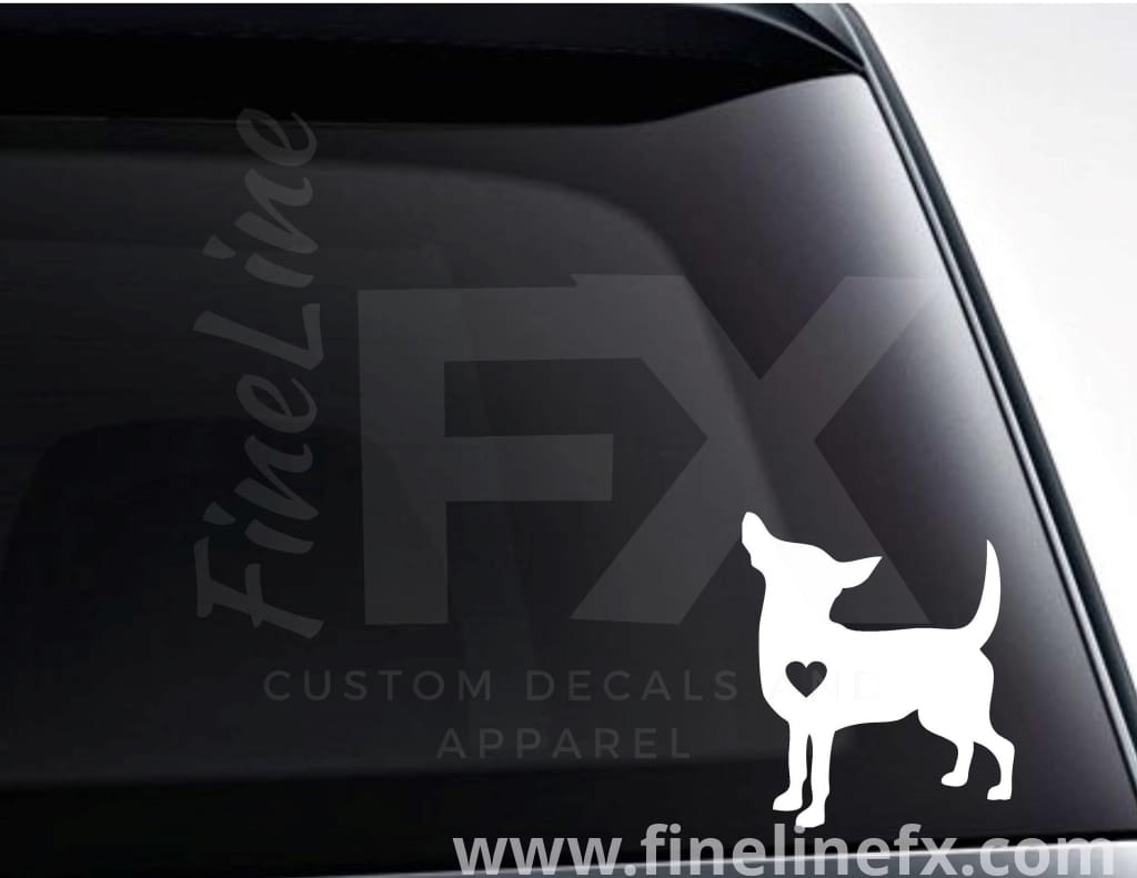 Chihuahua Dog With A Heart Vinyl Decal Sticker - FineLineFX