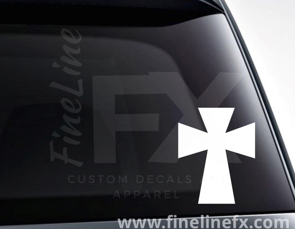 Christian Religion Styled Cross Vinyl Decal Sticker - FineLineFX