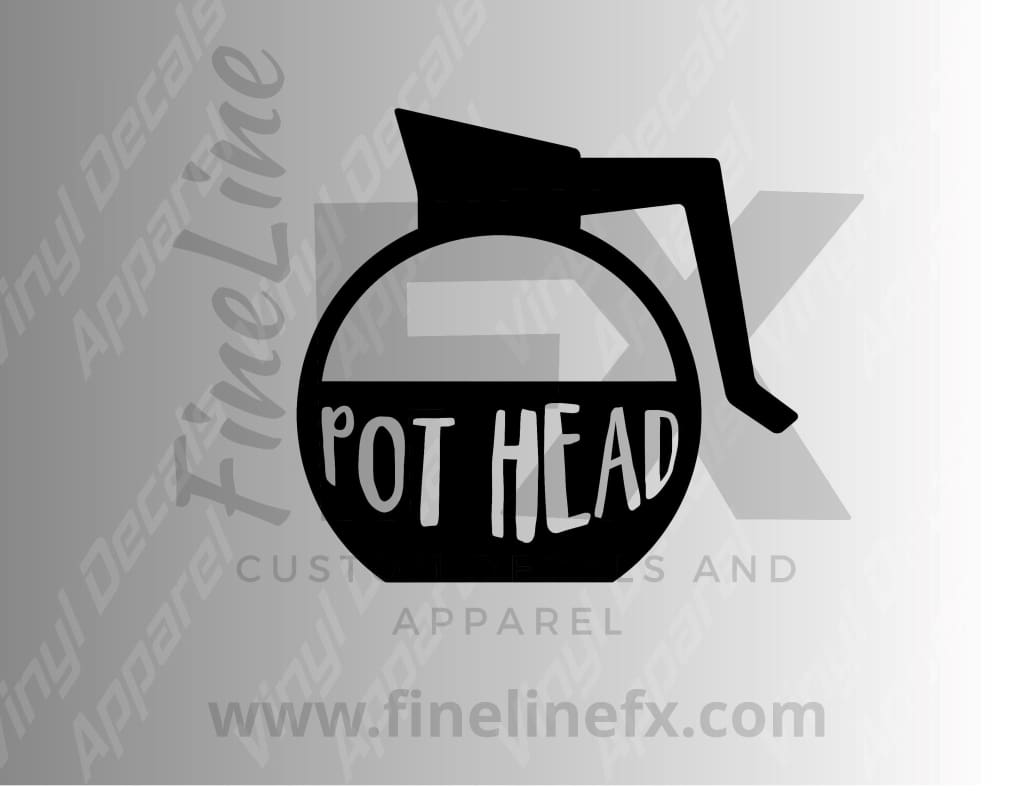 Coffee Lover Pot Head Vinyl Decal Sticker - FineLineFX
