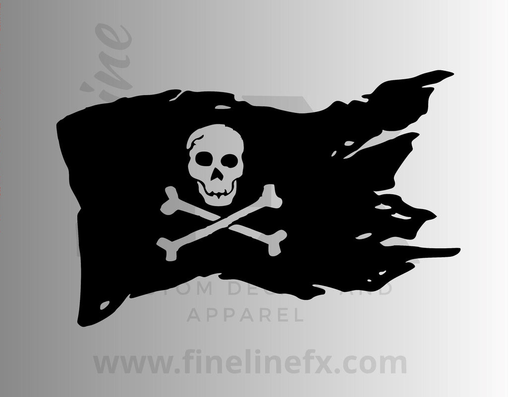 Pirate Flag Skull And Crossbone Vinyl Decal Sticker - FineLineFX