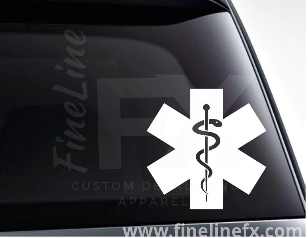 Ems Star Of Life Paramedic Vinyl Decal Sticker - FineLineFX