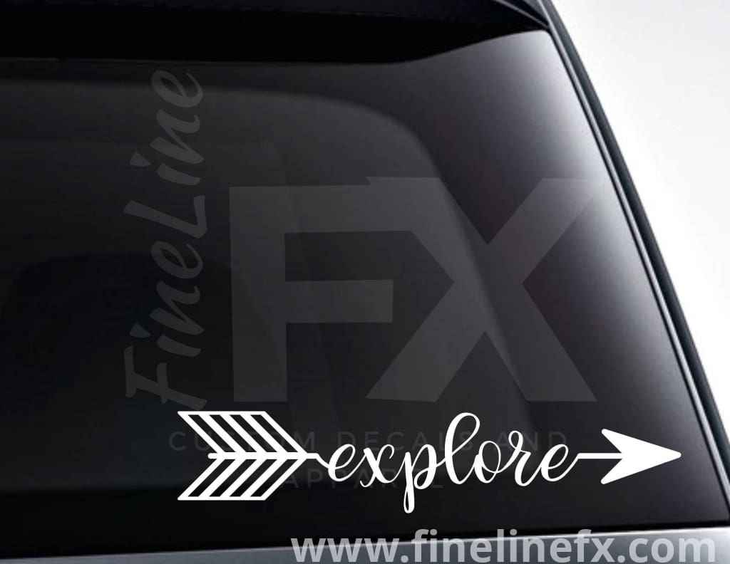 Explore Arrow Vinyl Decal Sticker - FineLineFX