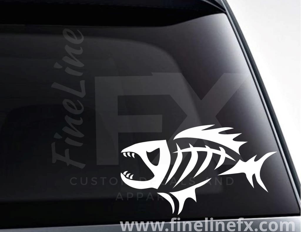 Fish Skeleton Vinyl Decal Sticker - FineLineFX