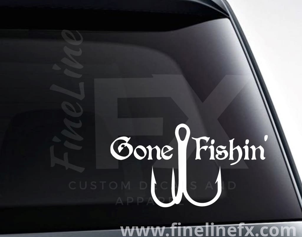 Gone Fishing Vinyl Decal Sticker - FineLineFX