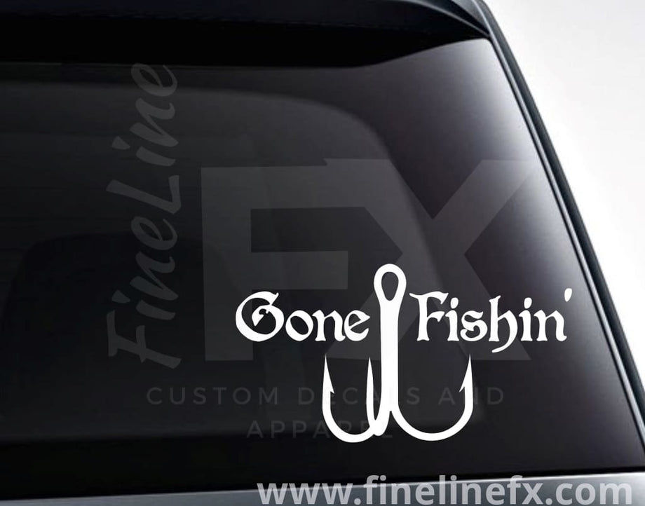 Gone Fishing Vinyl Decal Sticker – FineLineFX Vinyl Decals & Car Stickers