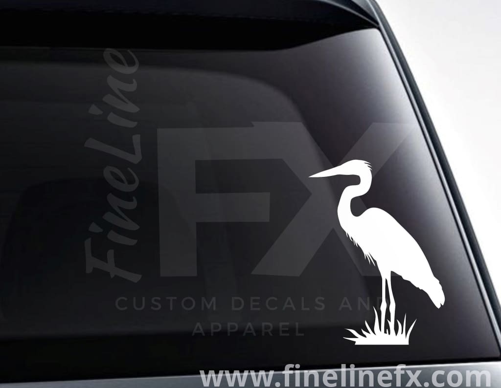 Great Blue Heron Wading Bird Vinyl Decal Car Sticker - FineLineFX