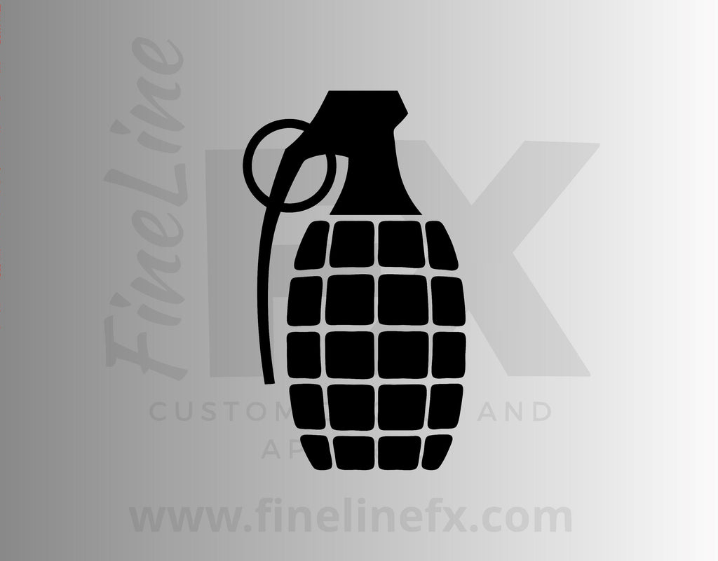 Grenade Military Ammo Clip Art Vinyl Decal - FineLineFX