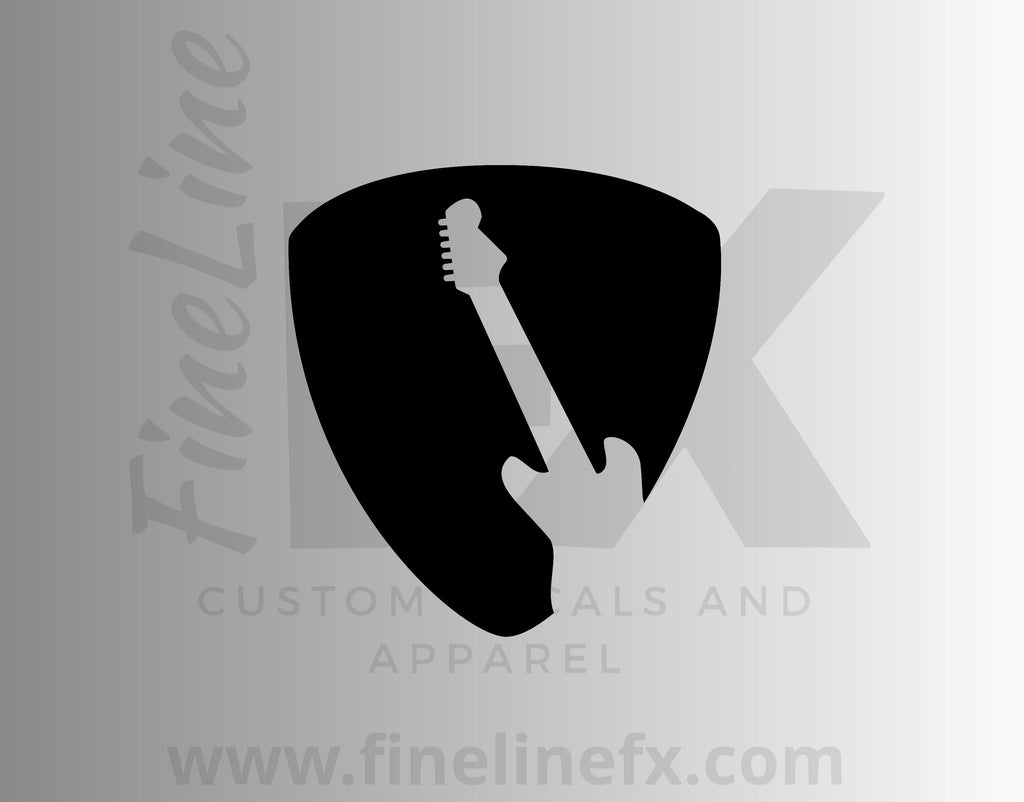 Guitar Pick Guitar Logo Vinyl Decal Sticker - FineLineFX