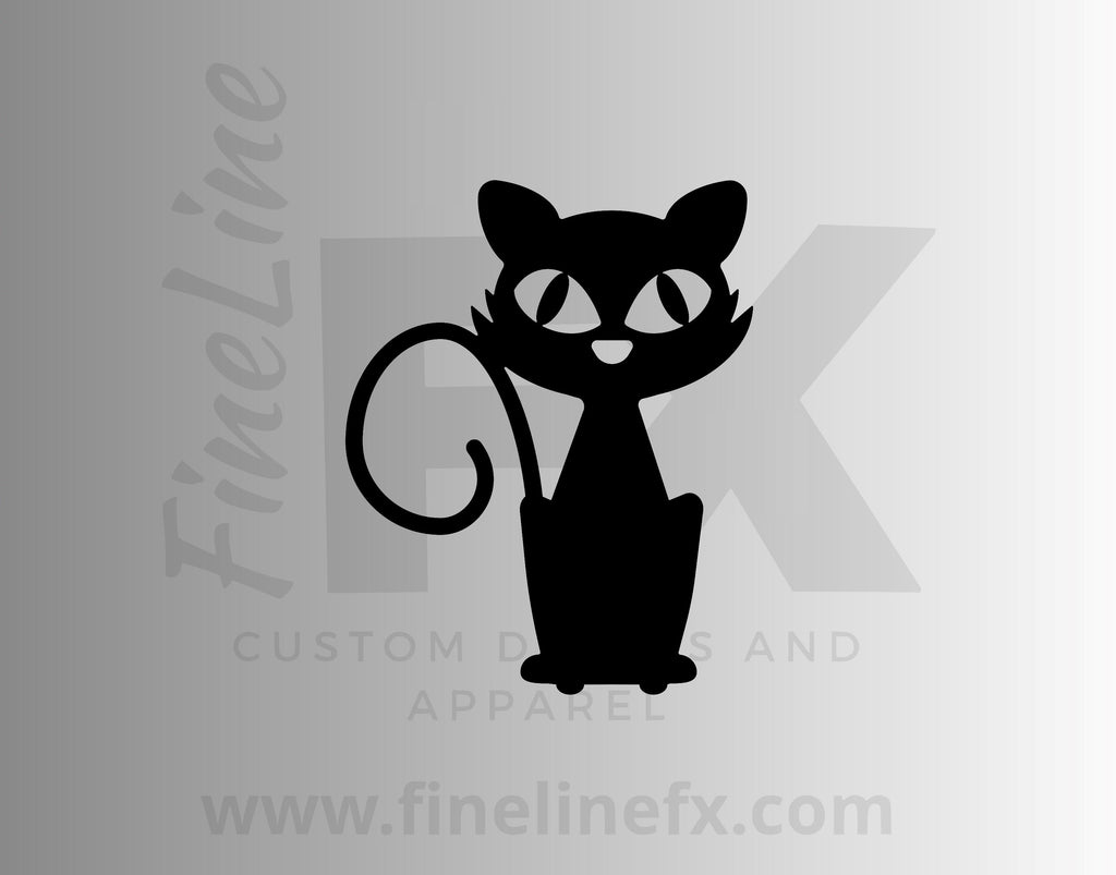 Halloween Black Cat Vinyl Decal Sticker - FineLineFX