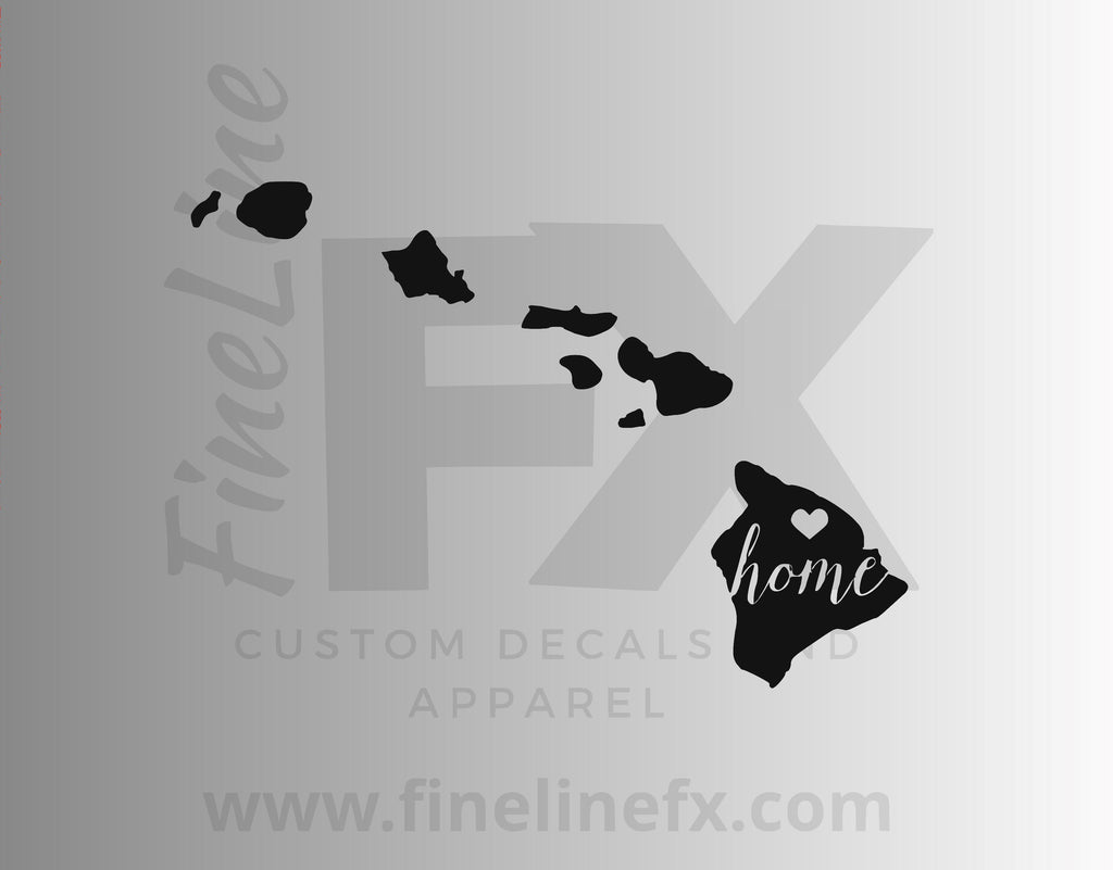 Hawaii Home State Vinyl Decal Sticker - FineLineFX