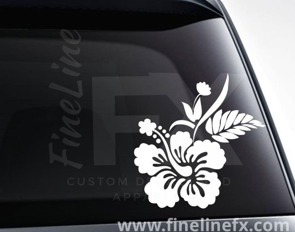 Hawaiian Tropical Flowers Vinyl Decal Sticker - FineLineFX