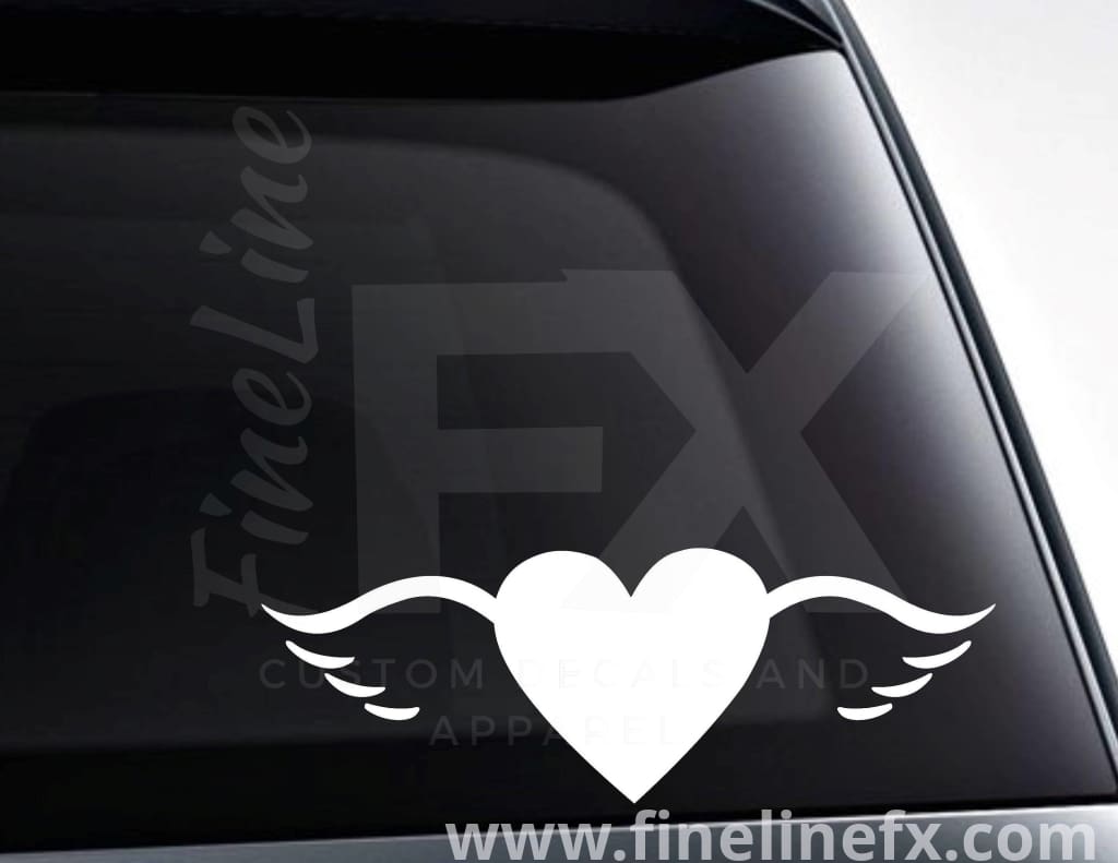 Heart With Wings Vinyl Decal Sticker - FineLineFX