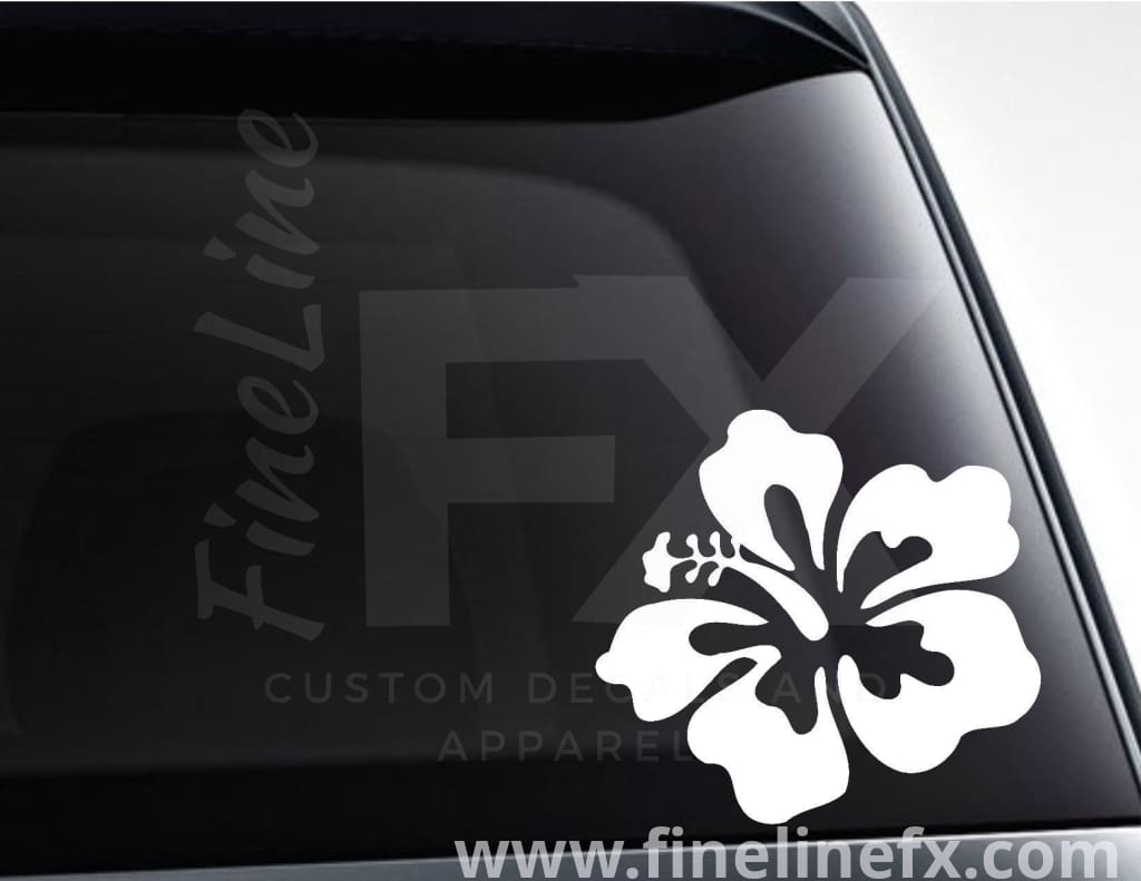 Hibiscus Tropical Flower Vinyl Decal Sticker - FineLineFX
