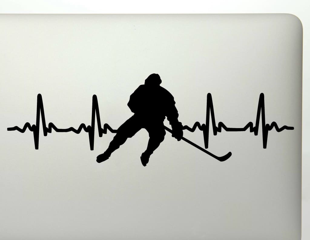 Hockey EKG Heartbeat Vinyl Decal Sticker - FineLineFX