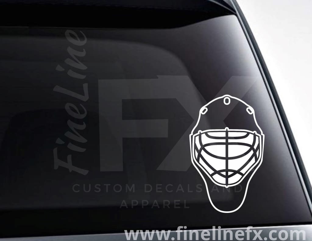 Hockey Goalie Mask Vinyl Decal Sticker - FineLineFX