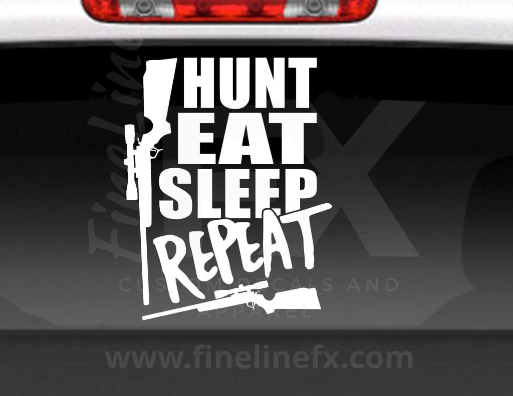 Hunt Eat Sleep Repeat Vinyl Decal Sticker - FineLineFX