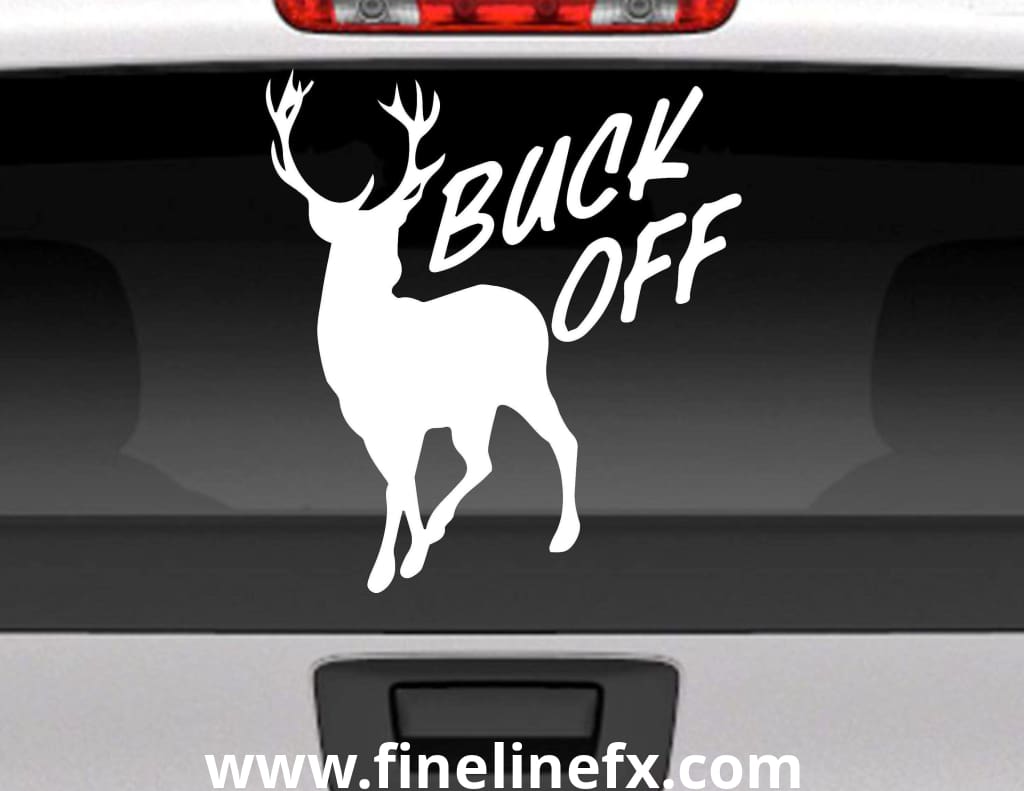 Buck Off Deer Vinyl Decal Sticker - FineLineFX