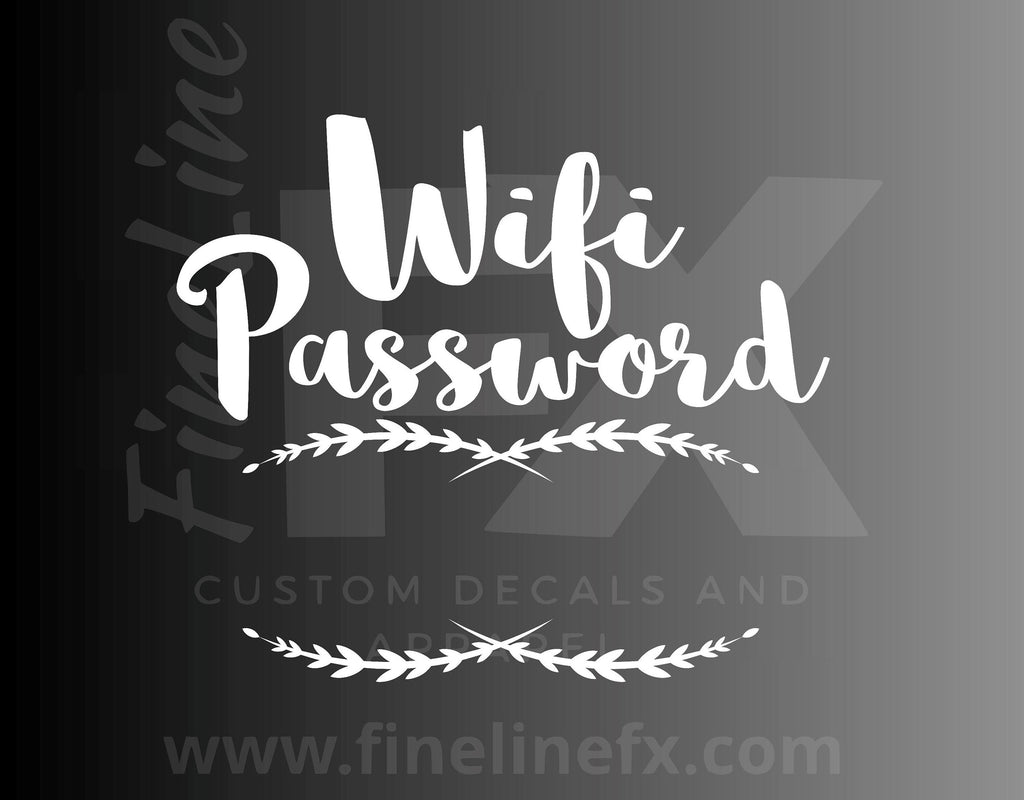 Wifi Password Flourish Vinyl Decal Sticker - FineLineFX