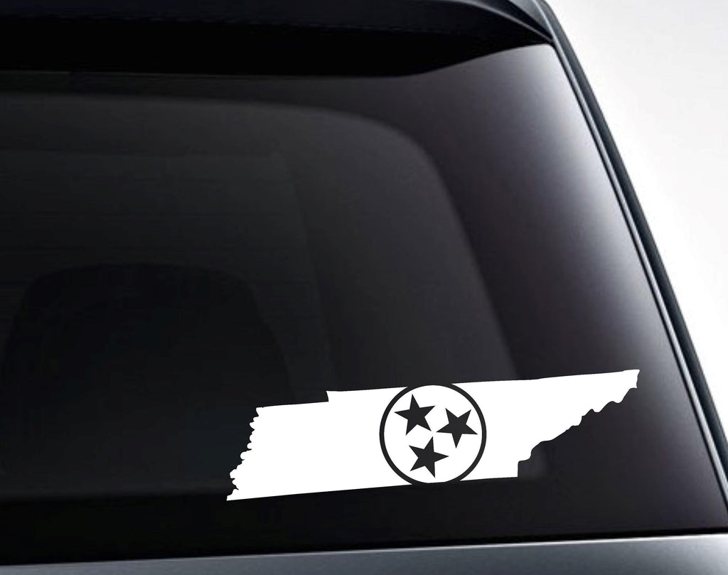 Tennessee Outline Map With State Stars Symbol Vinyl Decal Sticker - FineLineFX