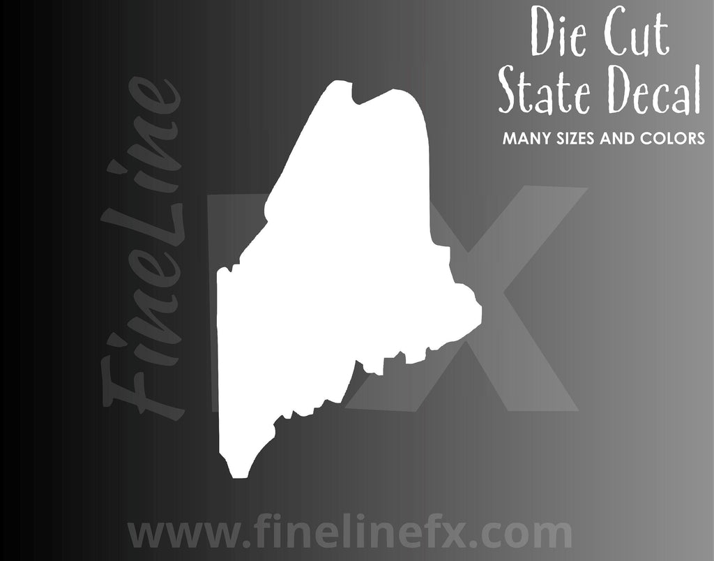 Maine State Shape Vinyl Decal Sticker - FineLineFX